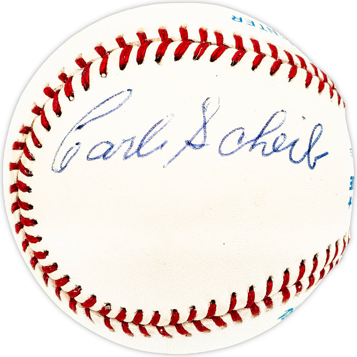 Carl Scheib Autographed Official AL Baseball Cardinals, Phil. A's