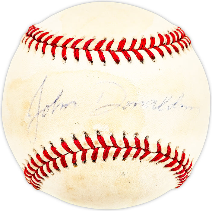 John Donaldson Autographed Official AL Baseball Pilots, KC A's