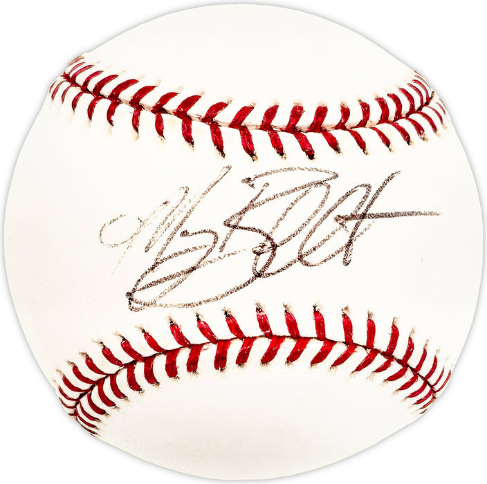 Morgan Burkhart Autographed Official MLB Baseball Boston Red Sox, Kansas City Royals