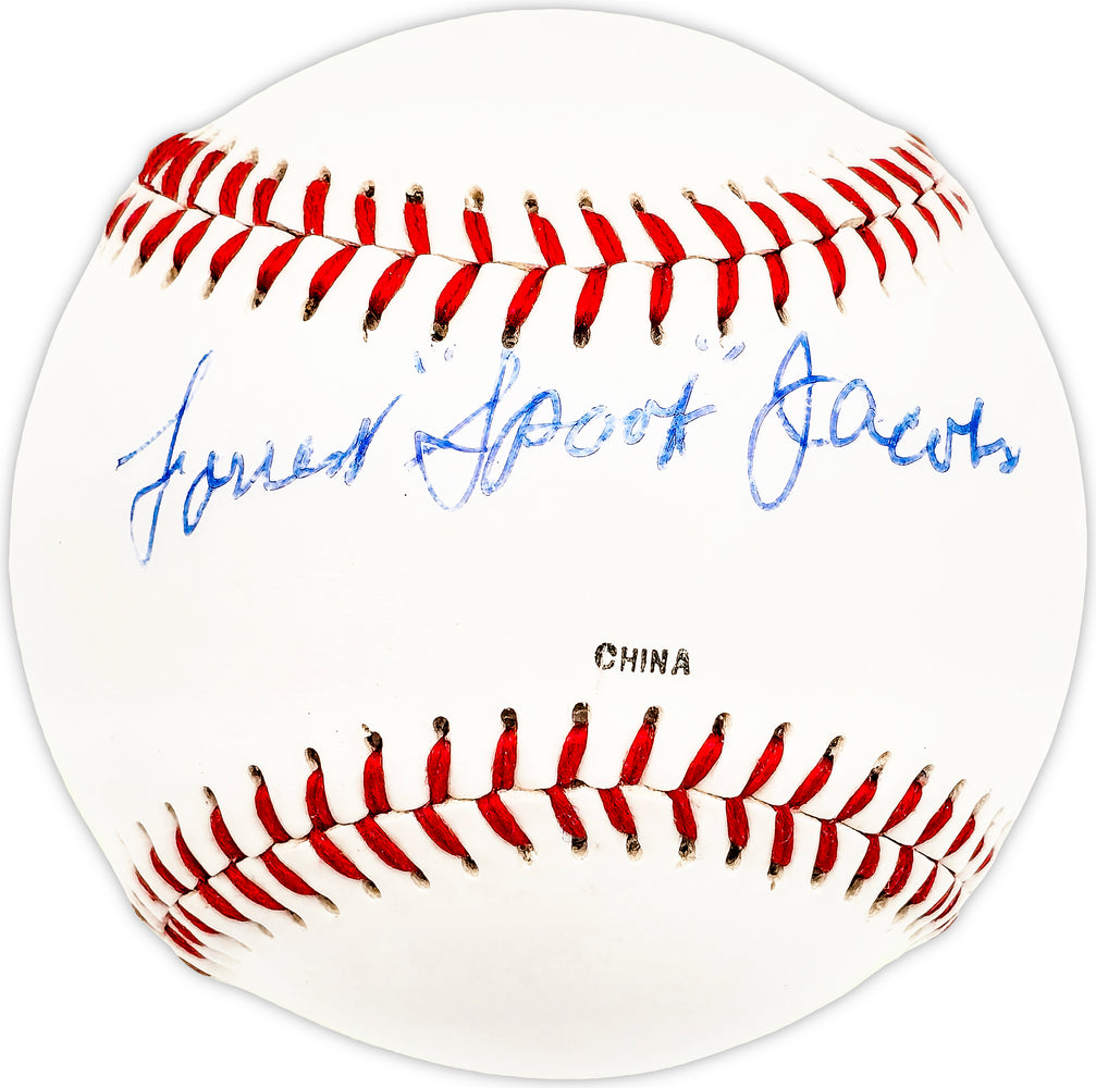 Forrest Spook Jacobs Autographed Official Cooper Baseball Pirates, KC A's