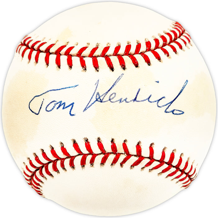 Tom Henrich Autographed Official NL Baseball New York Yankees