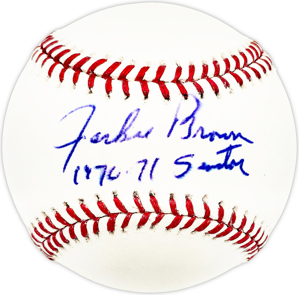 Jackie Brown Autographed Official MLB Baseball Washington Senators "70-71 Senators"