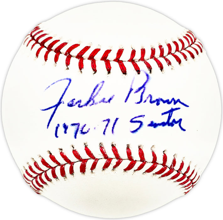 Jackie Brown Autographed Official MLB Baseball Washington Senators "70-71 Senators"