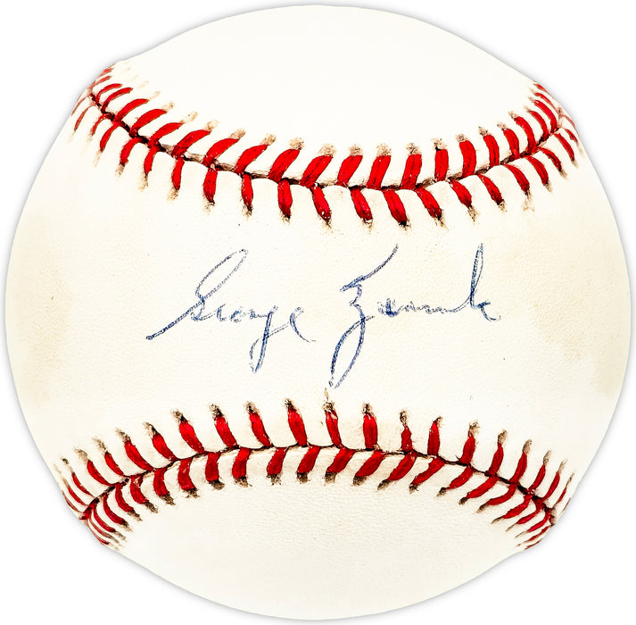 George Zuverink Autographed Official AL Baseball Baltimore Orioles, Cincinnati Reds