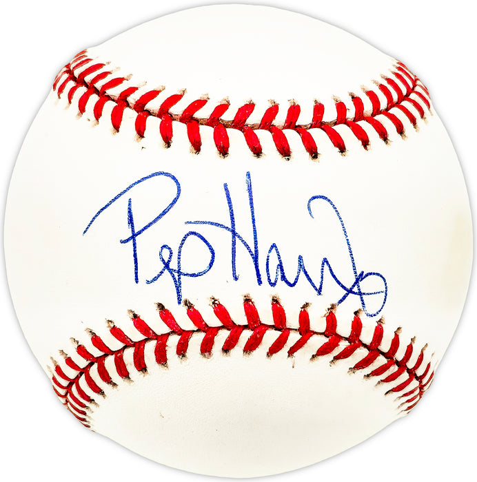 Pep Harris Autographed Official AL Baseball California Angels