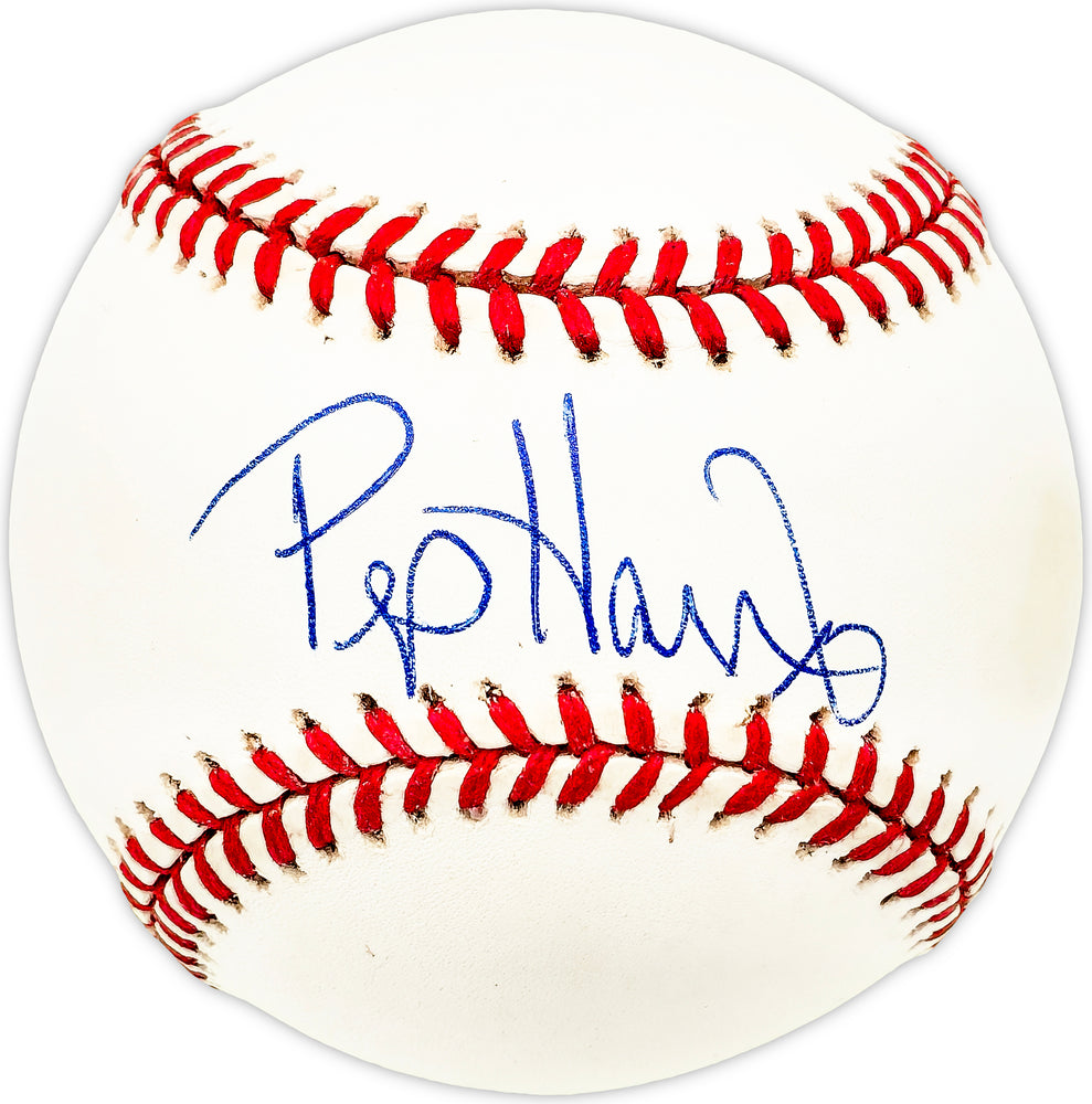 Pep Harris Autographed Official AL Baseball California Angels