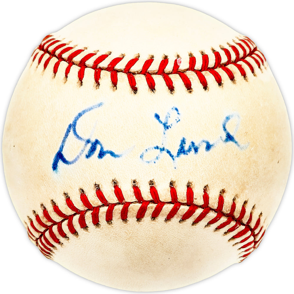 Don Lund Autographed Official AL Baseball Detroit Tigers, Los Angeles Dodgers