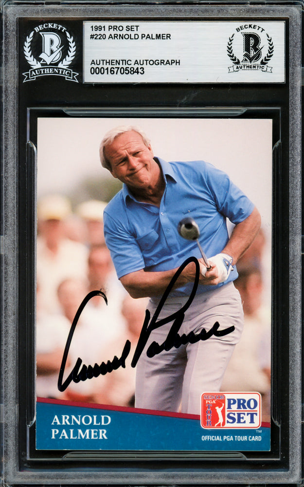 Arnold Palmer Autographed 1991 Pro Set Card #220 Beckett BAS #16705843