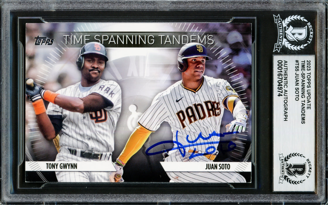 Juan Soto Autographed 2023 Topps Time Spanning Tandems Card #TS5 New York Yankees Beckett BAS #16704974