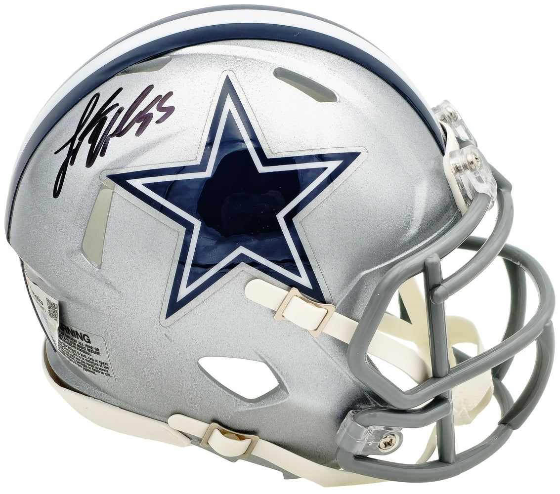 Leighton Vander Esch Autographed Dallas Cowboys Silver Speed Mini Helmet Fanatics Holo