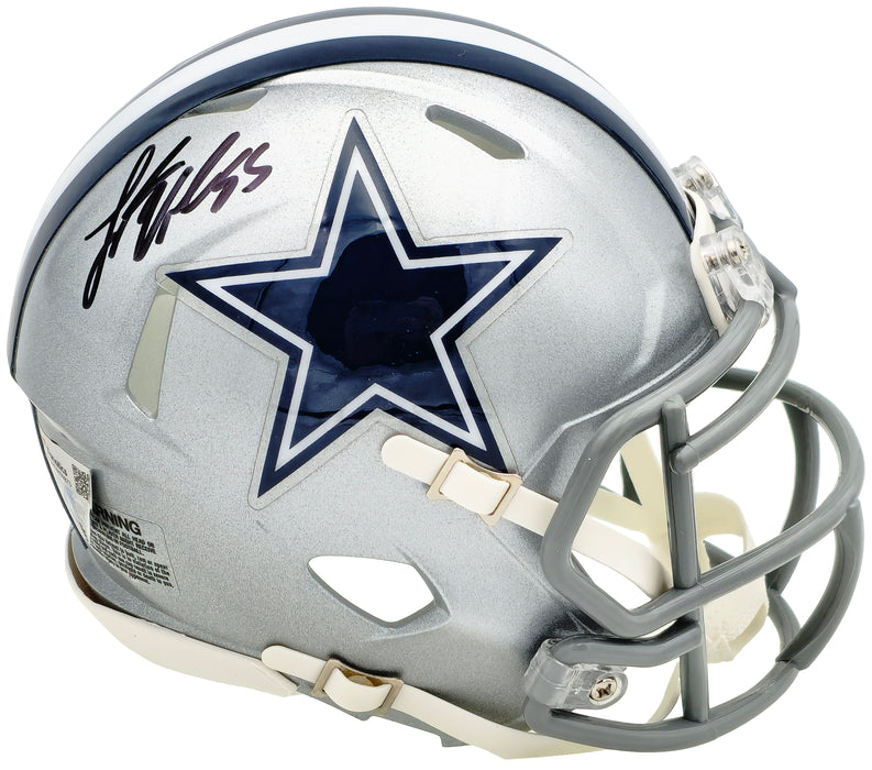 Leighton Vander Esch Autographed Dallas Cowboys Silver Speed Mini Helmet Fanatics Holo