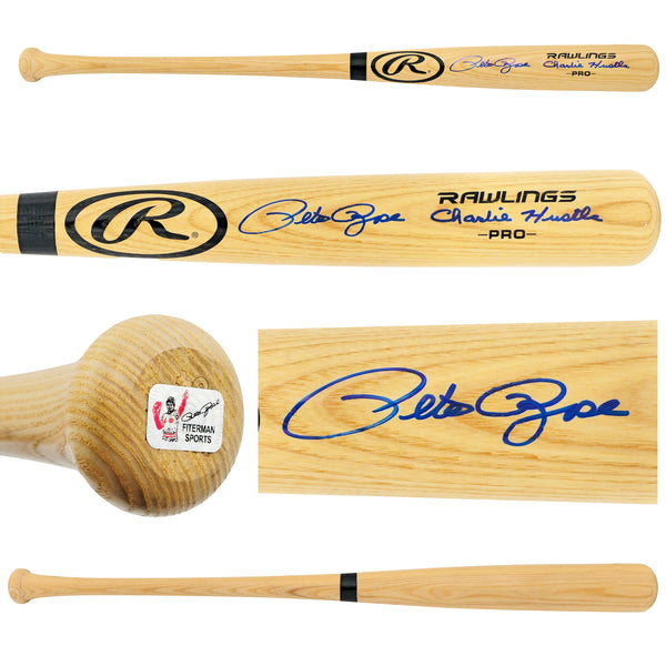 Pete Rose Autographed Blonde Rawlings Pro Baseball Bat Cincinnati