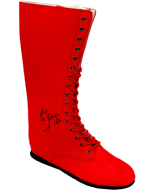 Ric Flair Autographed Red Right Footed Boot WWE "16x" JSA