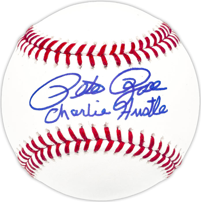 Pete Rose Autographed Official MLB Baseball Cincinnati Reds "Charlie Hustle" PR Holo