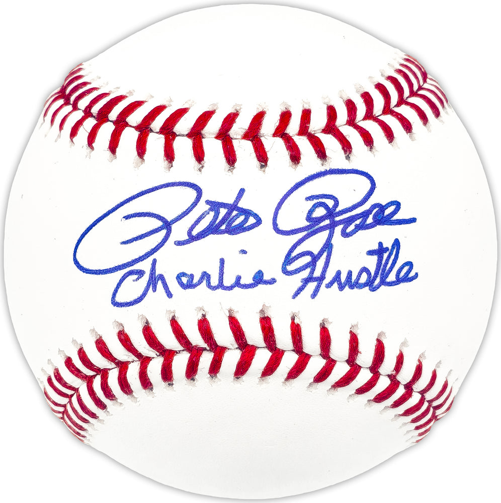 Pete Rose Autographed Official MLB Baseball Cincinnati Reds "Charlie Hustle" PR Holo