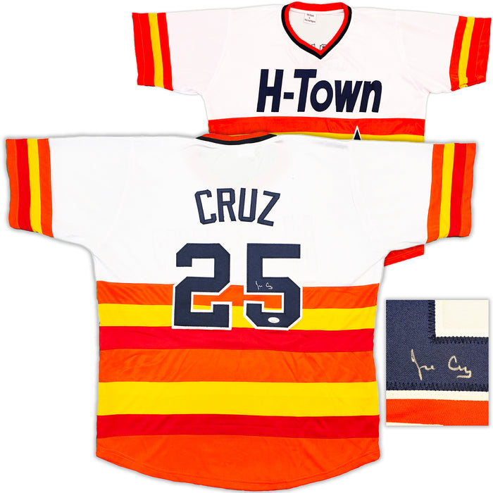 Houston Astros Jose Cruz Sr Autographed White, Orange & Yellow Baseball Jersey JSA