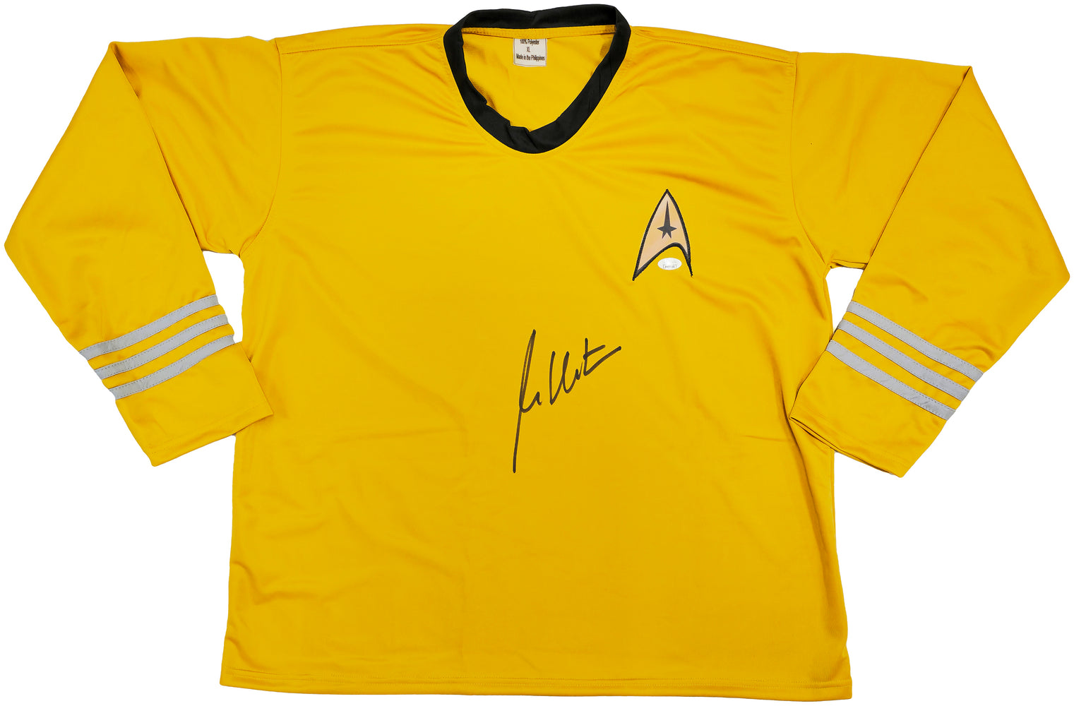 William Shatner Autographed Gold Star Trek Uniform Captain Kirk JSA