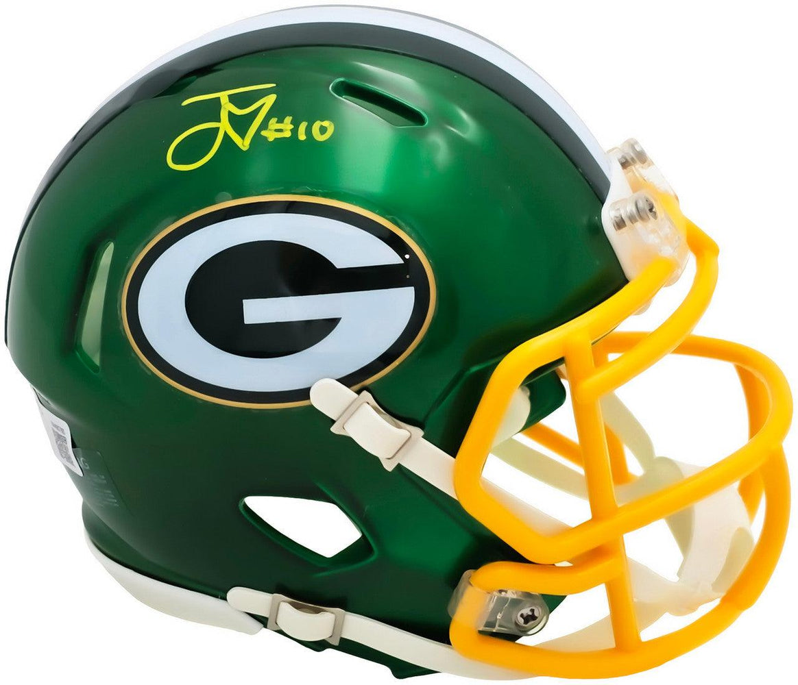 Jordan Love Signed Green Bay Packers Flash Speed Mini Football Helmet (Beckett) - RSA