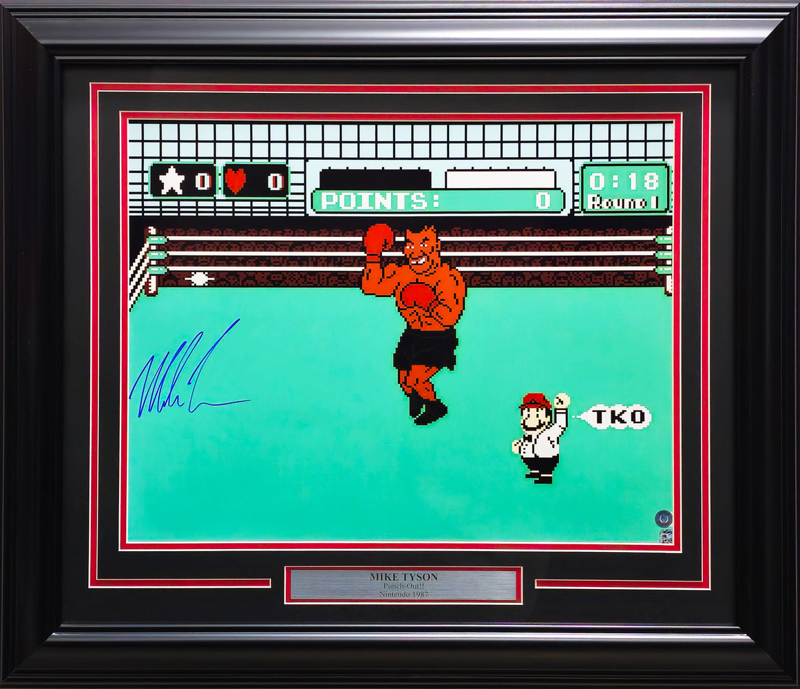 Mike Tyson Autographed Framed 16x20 Photo Nintendo Punch-Out!! Beckett BAS QR