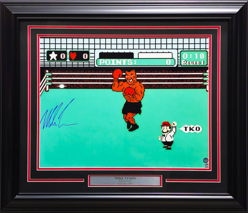 Mike Tyson Autographed Framed 16x20 Photo Nintendo Punch-Out!! Beckett BAS QR