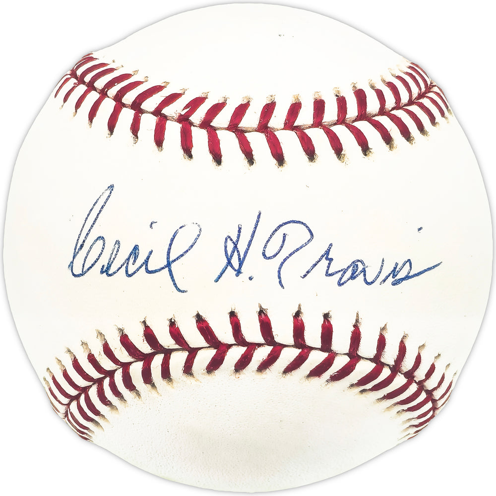 Cecil Travis Autographed Official MLB Baseball Washington Senators Beckett BAS QR #BM25876