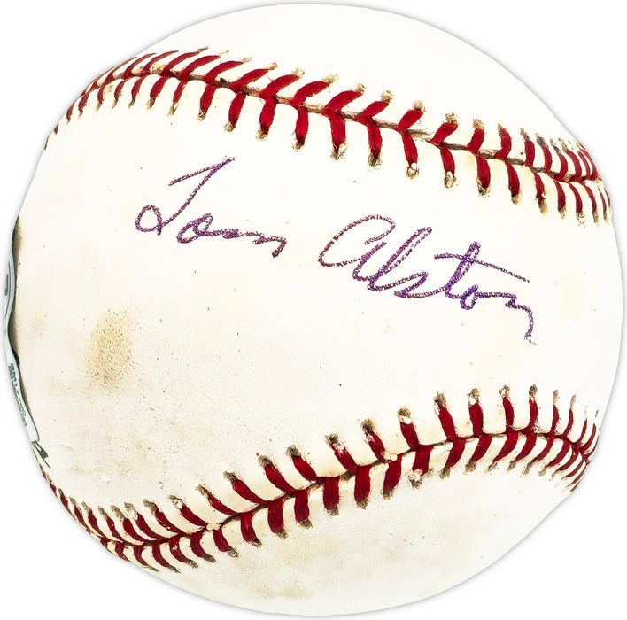 Tom Alston Autographed Official NL Baseball St. Louis Cardinals Beckett BAS QR #BM17790