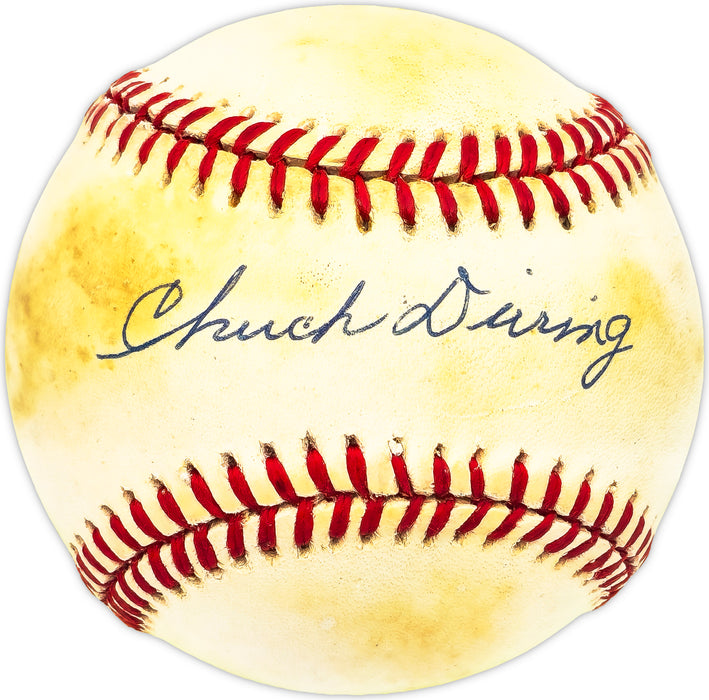 Chuck Diering Autographed Official AL Baseball New York Giants