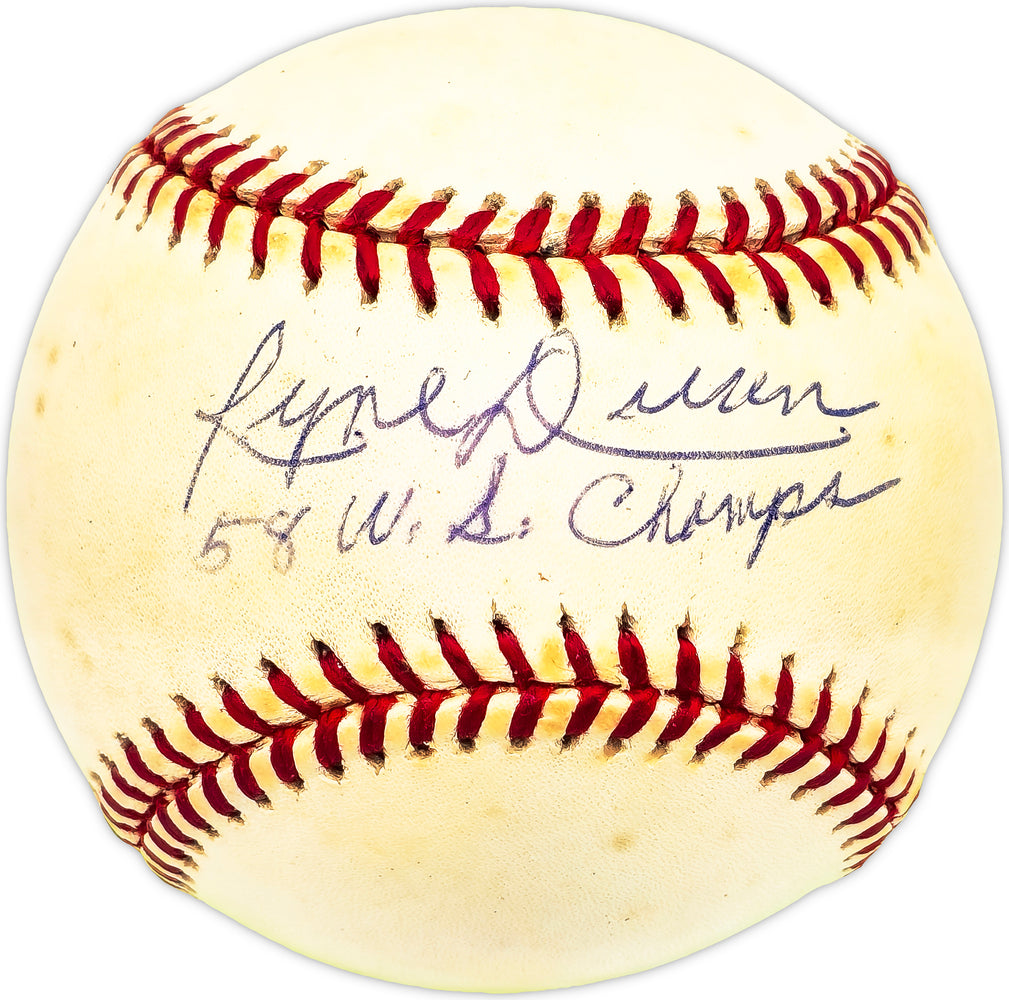 Ryne Duren Autographed Official AL Baseball New York Yankees "58 WS Champs"