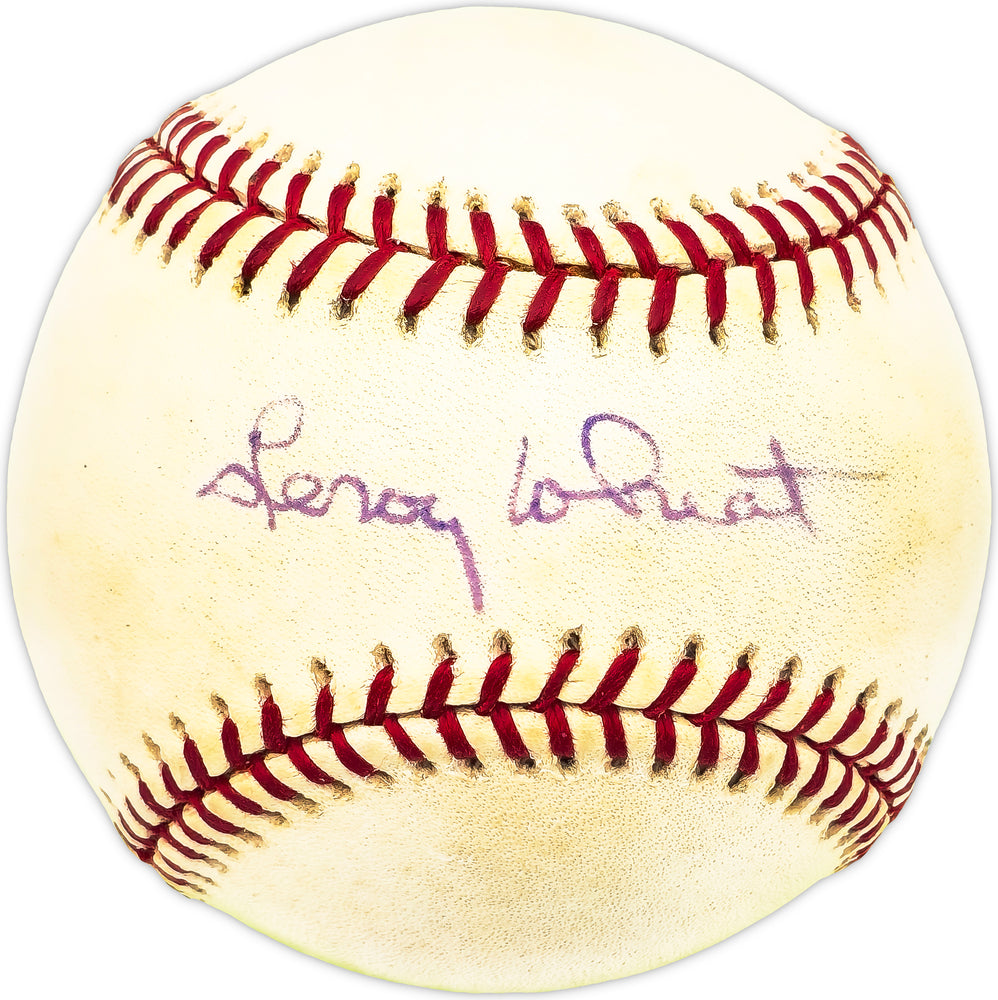 Leroy Wheat Autographed Official AL Baseball Philadelphia Oakland A's, Cleveland Indians