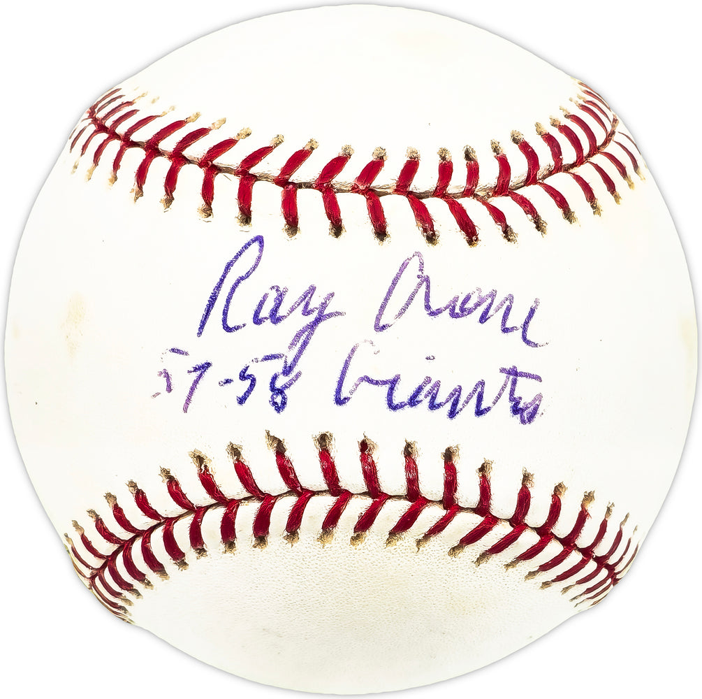 Ray Crone Autographed Official MLB Baseball San Francisco Giants "57-58 Giants"