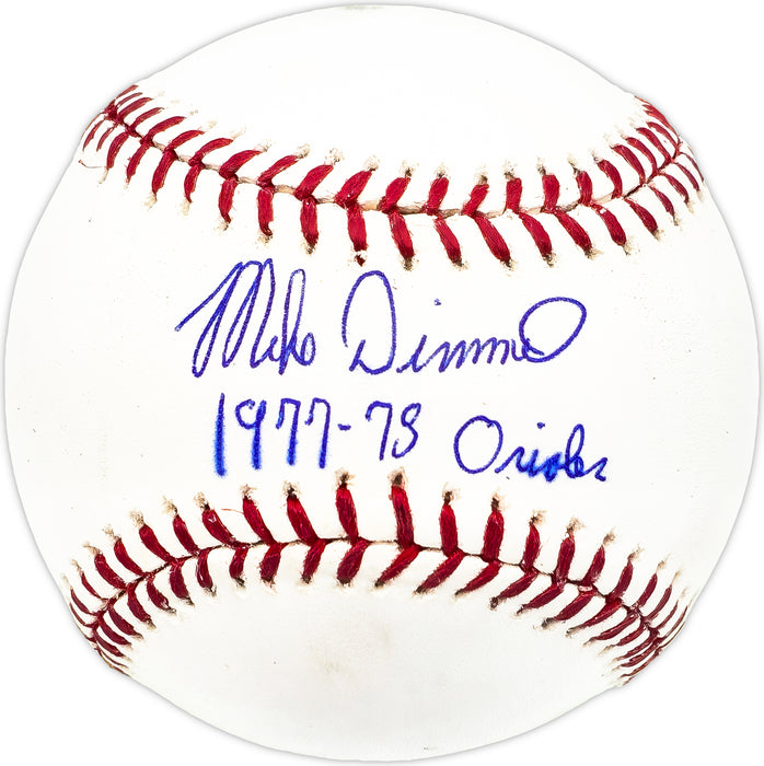 Mike Dimmel Autographed Official MLB Baseball Baltimore Orioles "1977-78 Orioles"