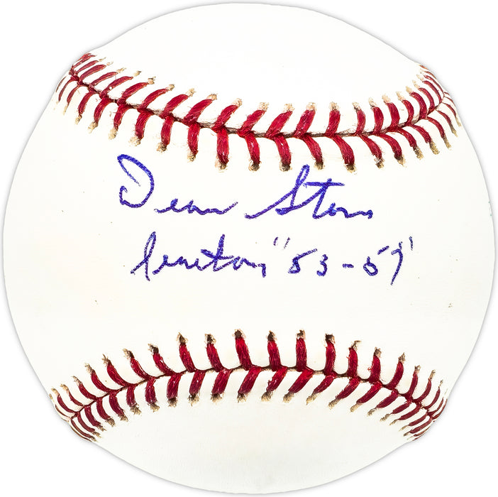 Dean Stone Autographed Official MLB Baseball Washington Senators "Senators 53-57"