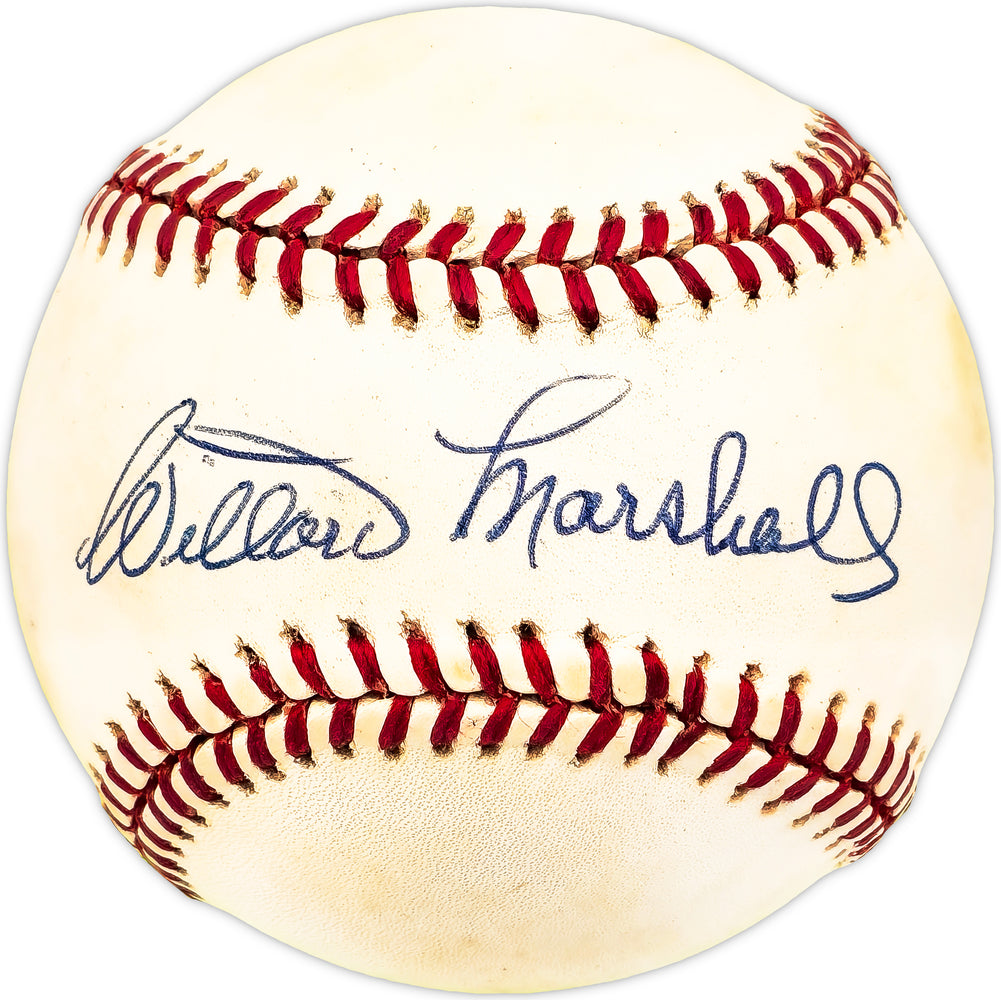 Willard Marshall Autographed Official NL Baseball Milwaukee Atlanta Braves, Cincinnati Reds