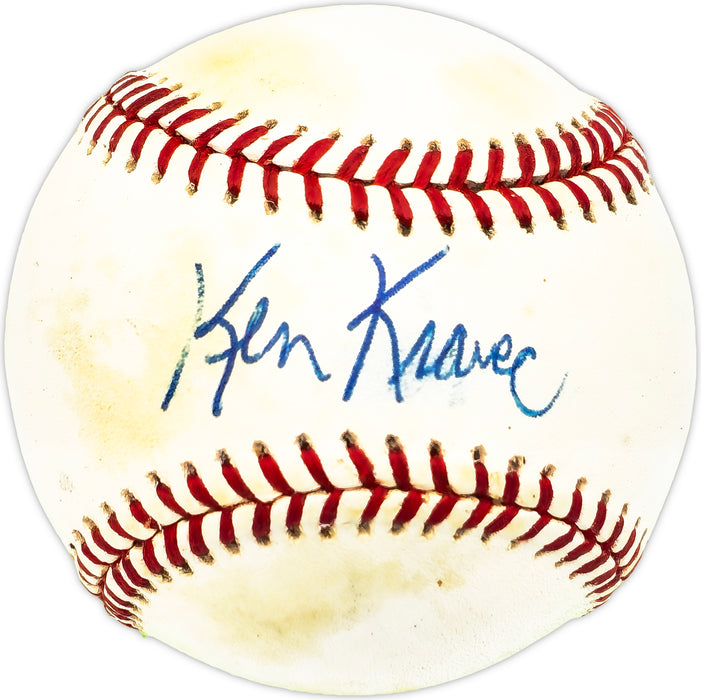 Ken Kravec Autographed Official NL Baseball Chicago Cubs, Chicago White Sox