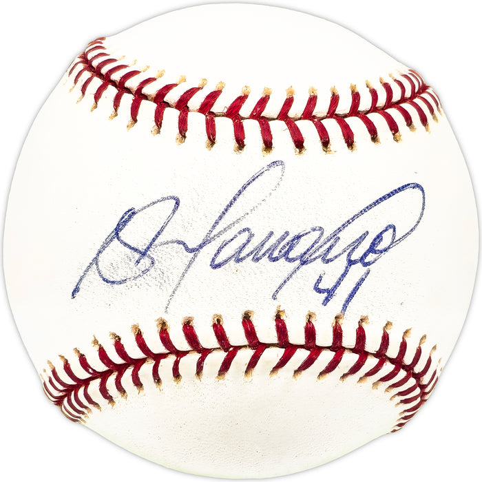 Dioner Navarro Autographed Official MLB Baseball New York Yankees, Tampa Bay Rays