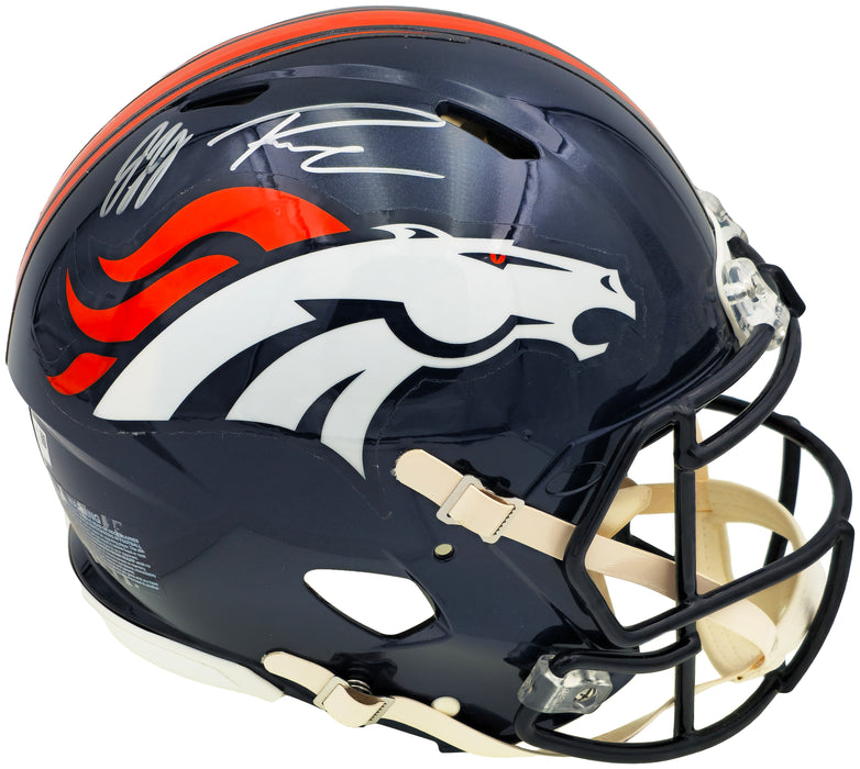Russell Wilson & Jerry Jeudy Autographed Denver Broncos Blue Full Size Authentic Speed Helmet Fanatics Holo