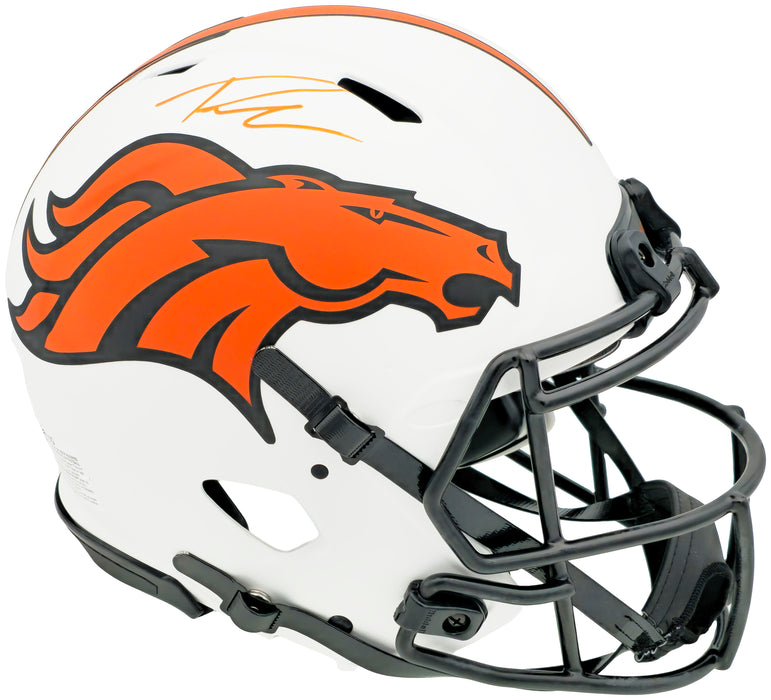 Russell Wilson Autographed Denver Broncos Lunar Eclipse White Full Size Authentic Speed Helmet Fanatics Holo