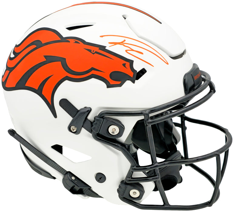 Russell Wilson Autographed Denver Broncos Lunar Eclipse White Full Size Authentic Hyper Speed Flex Helmet Fanatics Holo