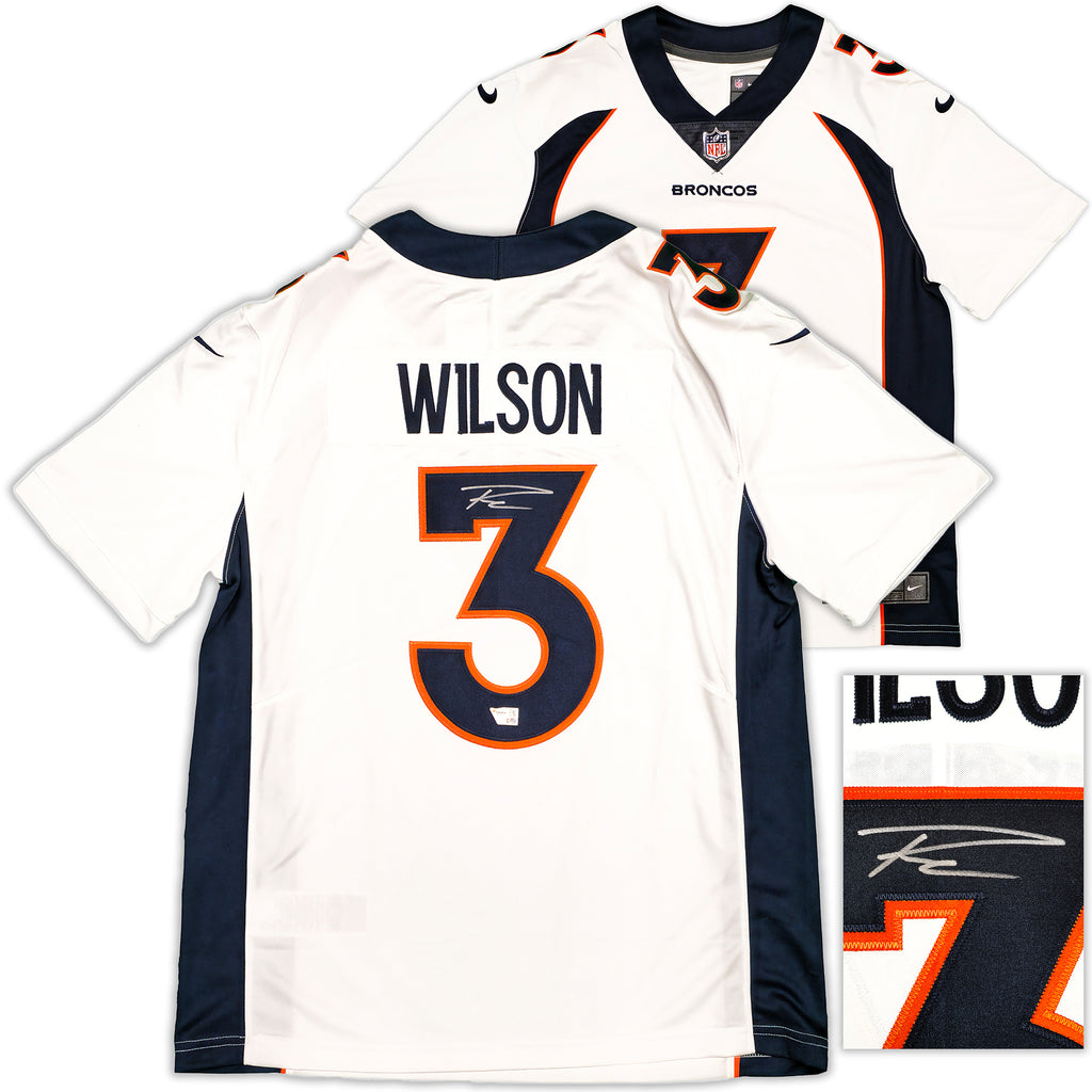 Denver Broncos Russell Wilson Autographed White Nike Limited