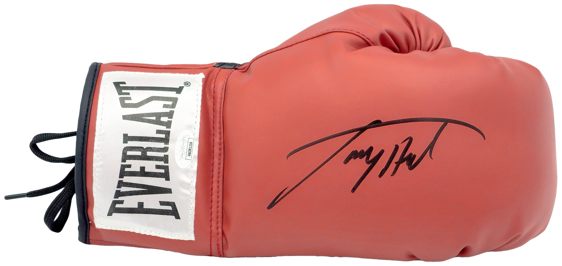 Larry Holmes Autographed Red Everlast Boxing Glove JSA