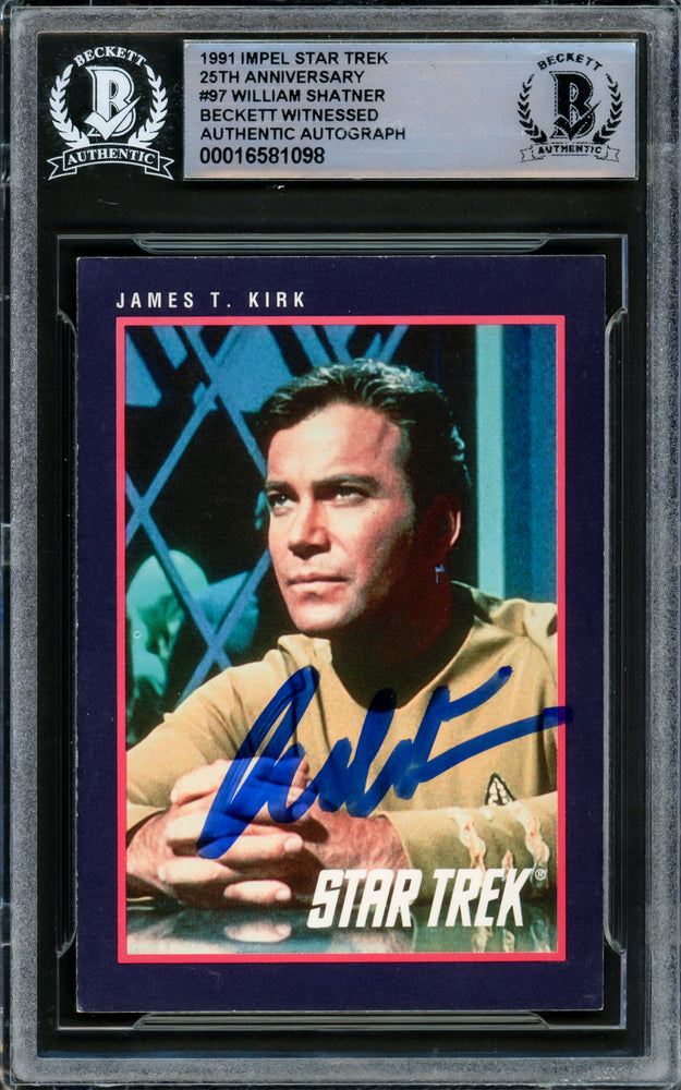 William Shatner Autographed 1991 Impel Star Trek 25th Anniversary Card #97 Star Trek The Original Series Captain Kirk Beckett BAS