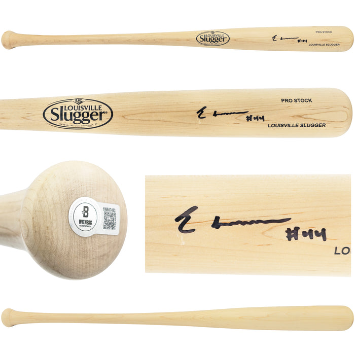 Elly De La Cruz Autographed Blonde Louisville Slugger Pro Stock Baseball Bat Cincinnati Reds "44" Beckett BAS Witness