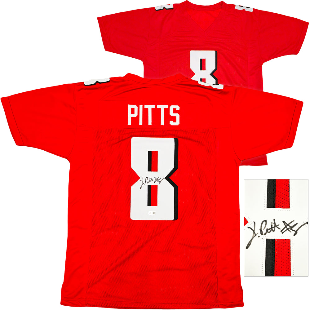 Atlanta Falcons Kyle Pitts Autographed Red Jersey Beckett BAS Witness