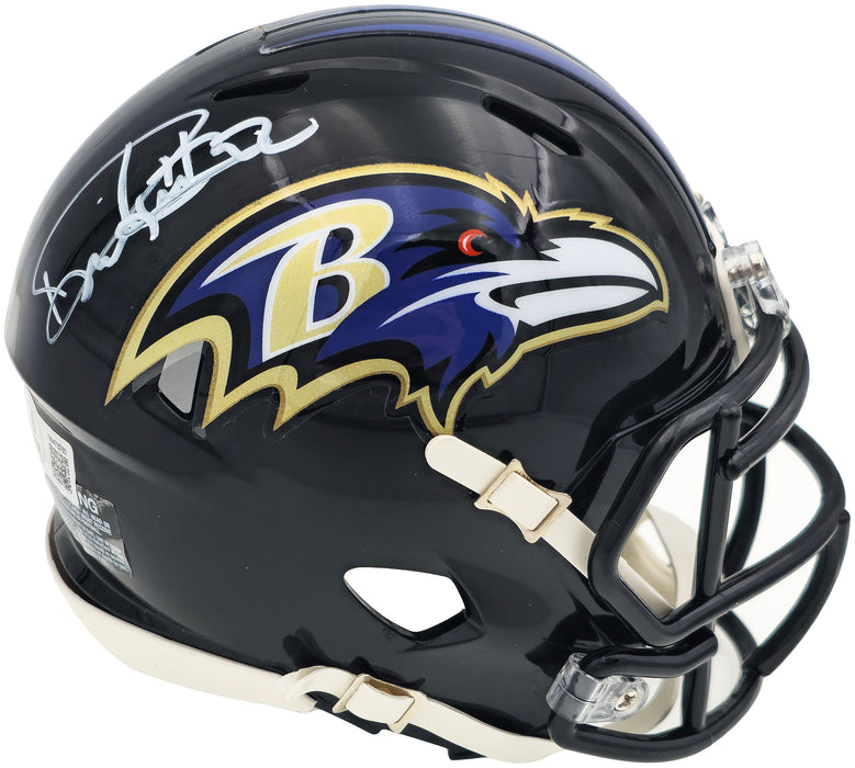 Derrick Henry Autographed Baltimore Ravens Black Speed Mini Helmet Beckett BAS Witness