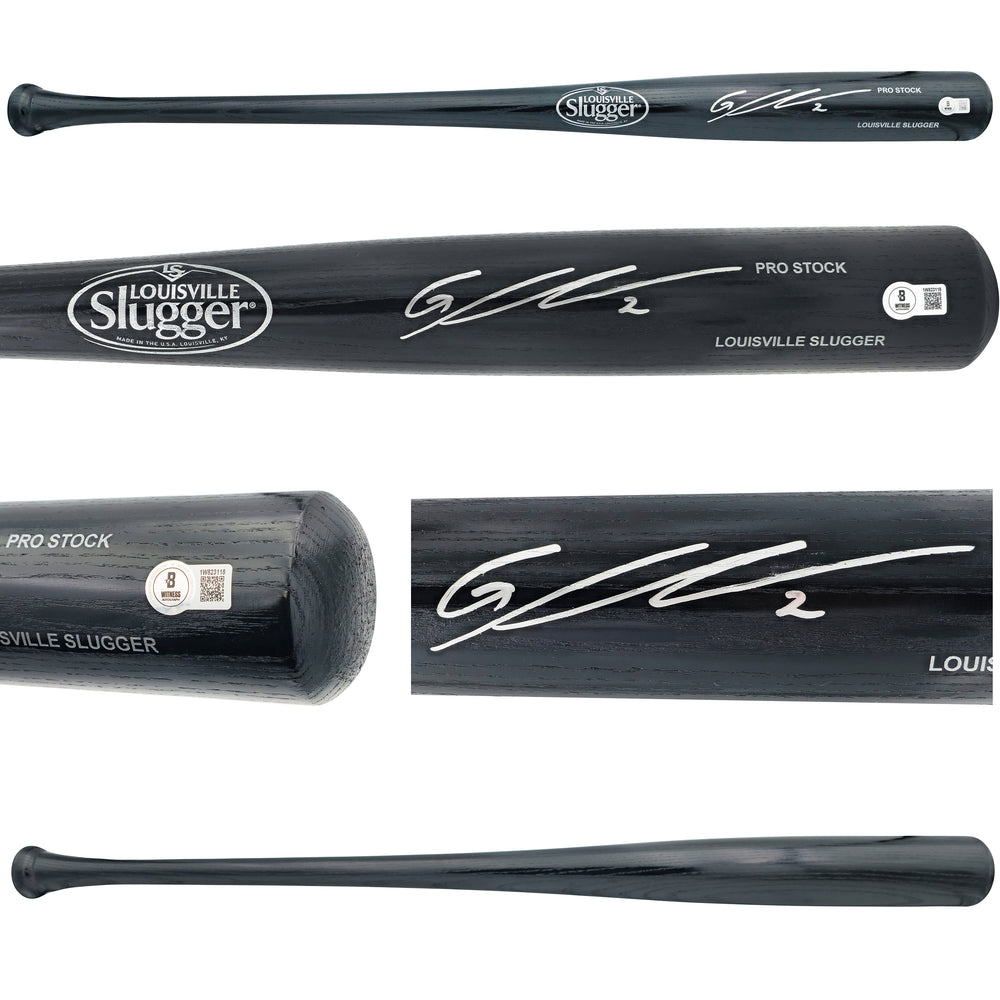 Gunnar Henderson Autographed Black Louisville Slugger Pro Stock Baseball Bat Baltimore Orioles Beckett BAS Witness