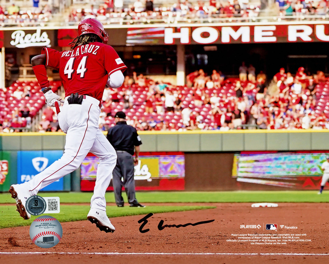 Elly De La Cruz Autographed 8x10 Photo Cincinnati Reds Home Run Trot Beckett BAS QR