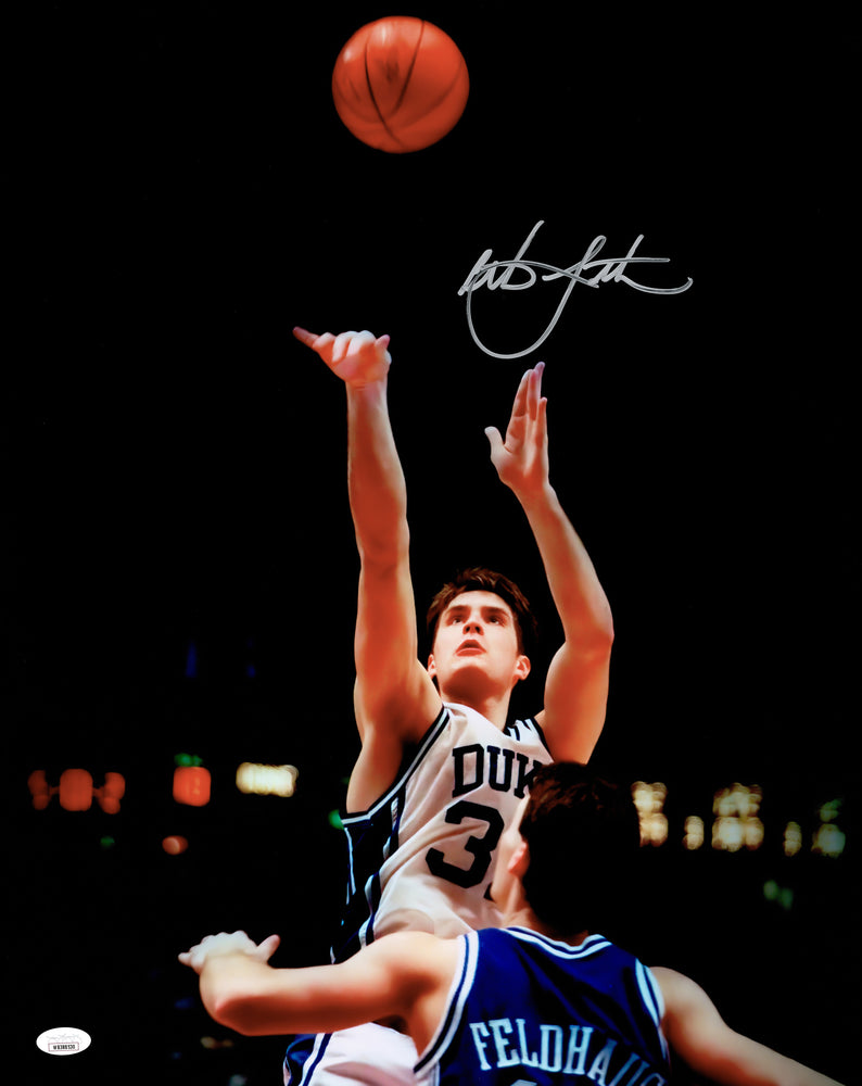 Christian Laettner Autographed 16x20 Photo Duke Blue Devils Shooting Signed Right JSA