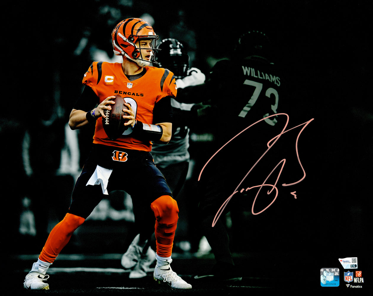 Joe Burrow Autographed 16x20 Photo Cincinnati Bengals Fanatics Holo
