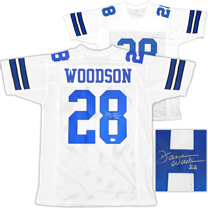 Dallas Cowboys Darren Woodson Autographed White Jersey Beckett BAS QR