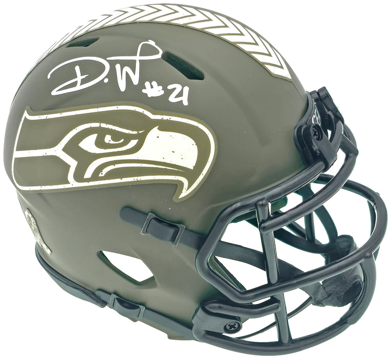 Devon Witherspoon Autographed Seattle Seahawks Green Salute To Service Speed Mini Helmet MCS Holo